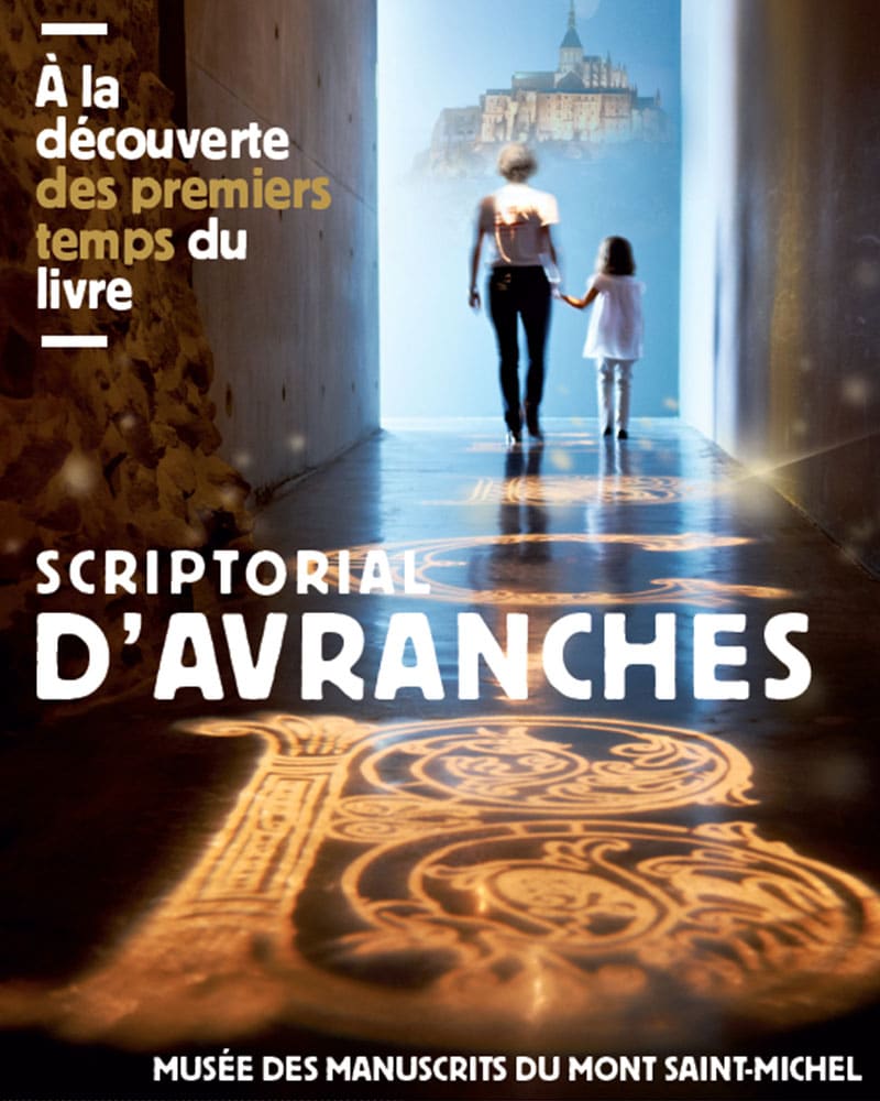 Affiche de présentation du scriptorial d'Avranches