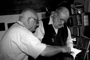 Michel Butor et Raphaël Monticelli, Lucinges, 1997, photo Marc Monticelli