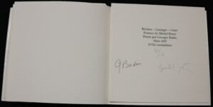 Un colophon signé par Michel Butor et Georges Badin en 2009, éditions de Rivières