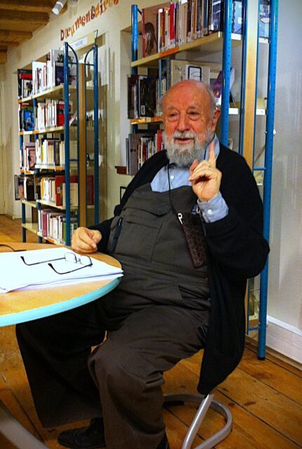 Michel Butor lors d'une séance du Café littéraire, 2016, Lucinges