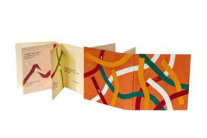 Reliure de Marie Thion de la Chaume pour l'ouvrage intitulé "Cheminement", de Michel Butor et Bertrand Dorny.