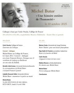 Programme du Colloque "Une histoire entière de l'humanité", par Carlo Ossola, au Collège de France