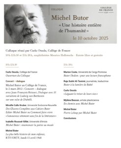 Programme du Colloque "Une histoire entière de l'humanité", par Carlo Ossola, au Collège de France