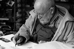 Michel Butor, chez lui à Lucinges, 10 novembre 2014 ©Serge Assier