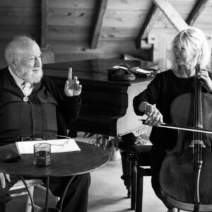 Michel Butor et Catherine Warnier, représentation de "Appel - Suite pour un violoncelle en détresse".