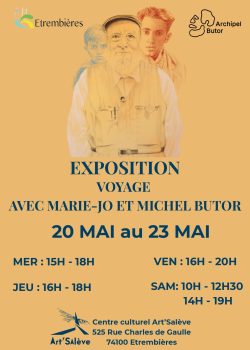 Affiche exposition "Voyage avec Marie-Jo et Michel Butor", Art'Salève