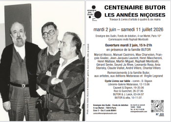Carton d'invitation_Exposition "Centenaire Butor - Les années niçoises"_Enseigne des Oudins